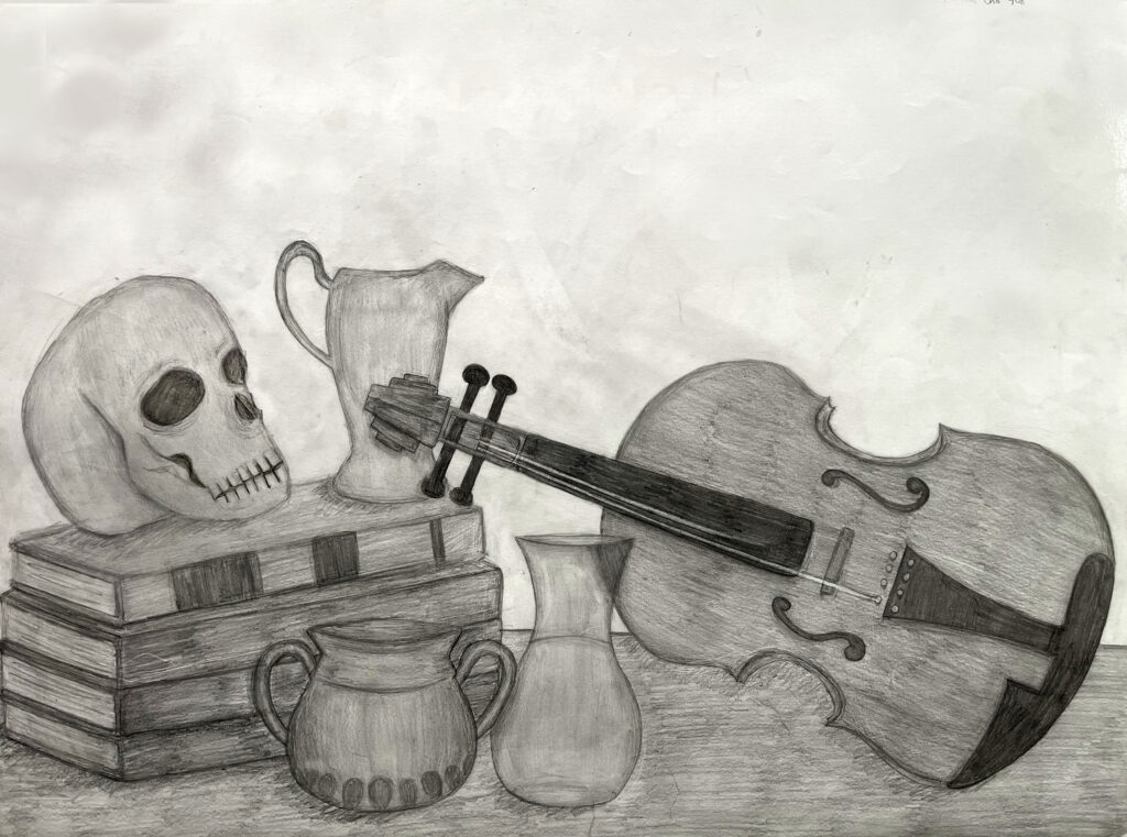 Detailed Pencil Still Life for art high school Submission